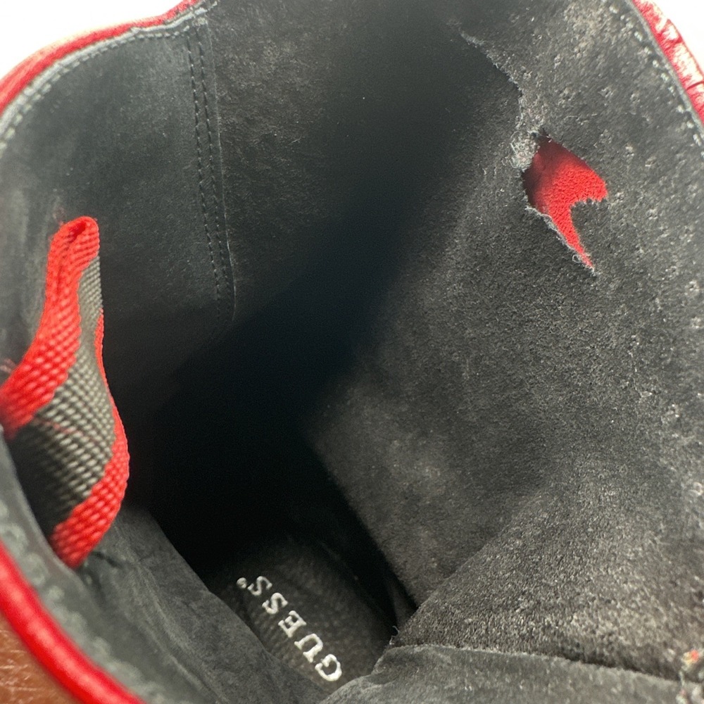 Guess Vintage Bright Red Leather Western Square Toe Block Heels Sz 39 RARE - Picture 10 of 13